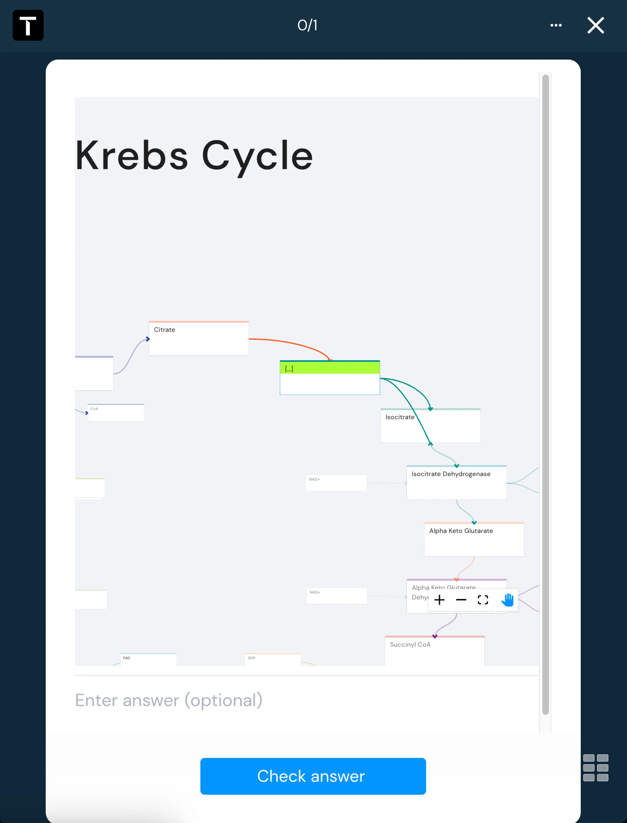 Mastering the Krebs Cycle using map occlusion flashcards
